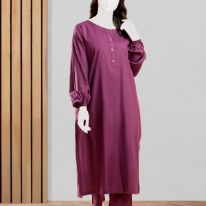 2 Piece Cotton Suit – Purple
