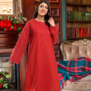 2 Piece Cotton Suit – Elegant Red