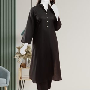 2 Piece Cotton Suit – Black