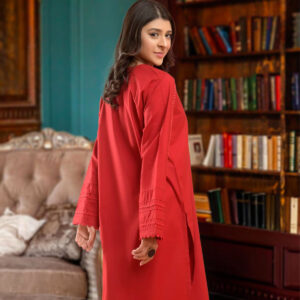 2 Piece Cotton Suit – Elegant Red