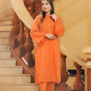 2 Piece Cotton Suit – Orange