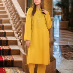 2 Piece Cotton Suit – Canary Yellow