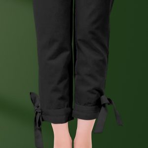 Bow Tie-Up Trouser In Cotton