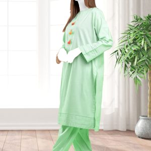 2 Piece Cotton Suit – light Green