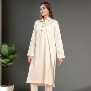 2 Piece Cotton Suit – Blond White