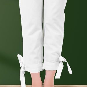 Bow Tie-Up Trouser In Cotton