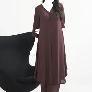 Brown Crepe Dress  2 Piece – Cotton Suit