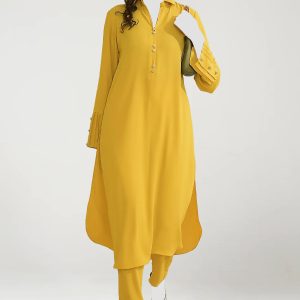 Yellowish Mustard 2 Piece – Cotton Suit