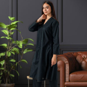 2 Piece – Cotton Suit  Women Black