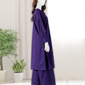 2 Piece – Cotton Suit  Purple Solid