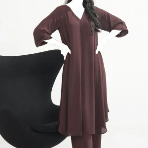 Brown Crepe Dress  2 Piece – Cotton Suit