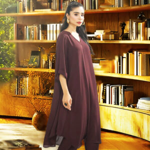 Brown Crepe Dress  2 Piece – Cotton Suit