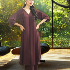 Brown Crepe Dress  2 Piece – Cotton Suit