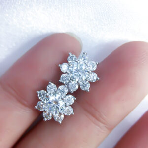 Crystal Bloom Stud Earrings – Premium Zircon Shine