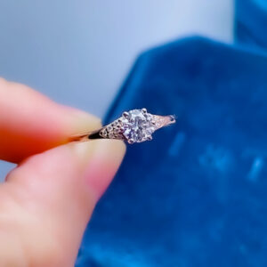 9K/14K/18K Gold Moissanite Ring, Delicate Wedding Ring