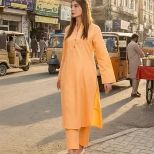 2 Piece Lawn Suit – Peach