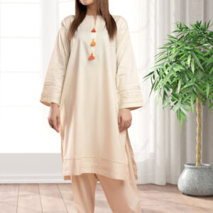 2 Piece Lawn Suit – Blond White