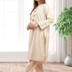 2 Piece Lawn Suit – Blond White