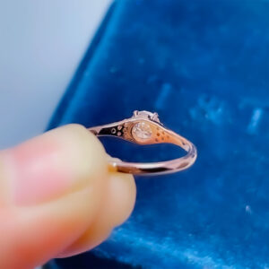 9K/14K/18K Gold Moissanite Ring, Delicate Wedding Ring