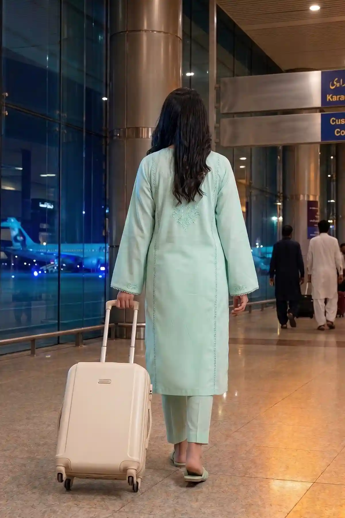 2 Piece Lawn Suit - Turquoise - Image 4