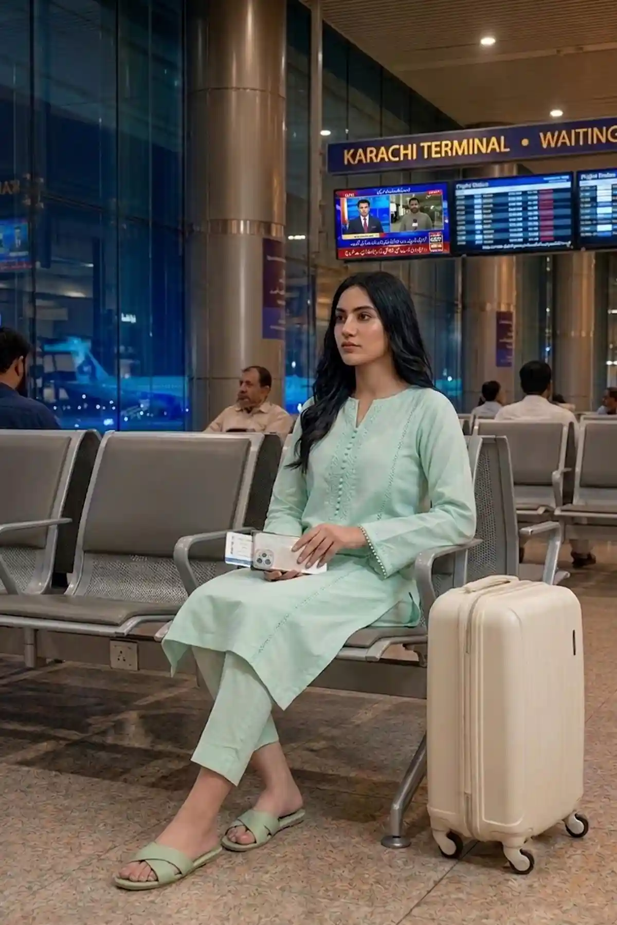 2 Piece Lawn Suit - Turquoise - Image 5