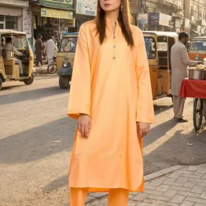 2 Piece Lawn Suit – Peach